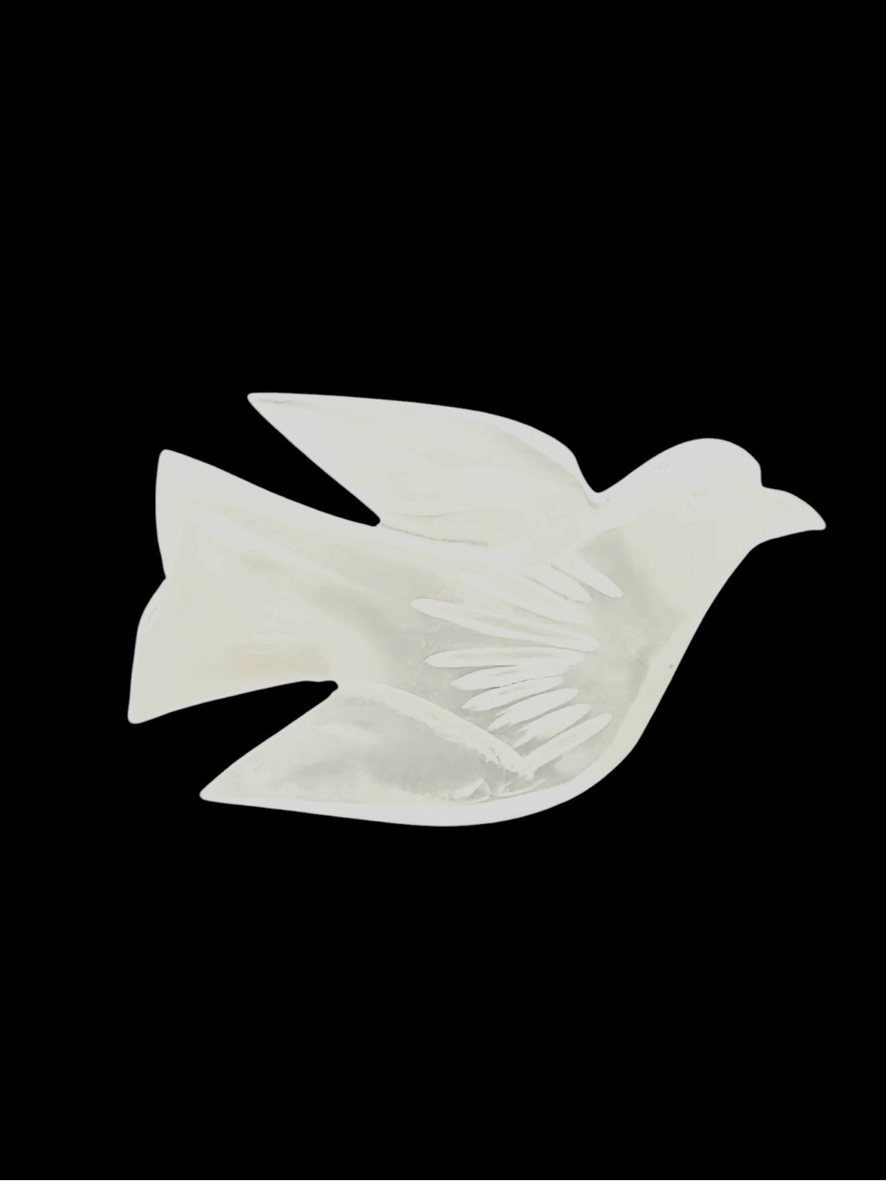 Vintage Dove Pin Carved Mother-of-Pearl Flying Bird